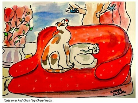 Cats on a Red Chair